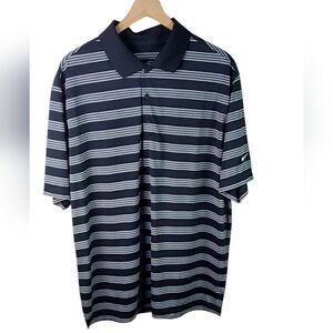 Nike Black & White Striped Golf Polo Shirt
